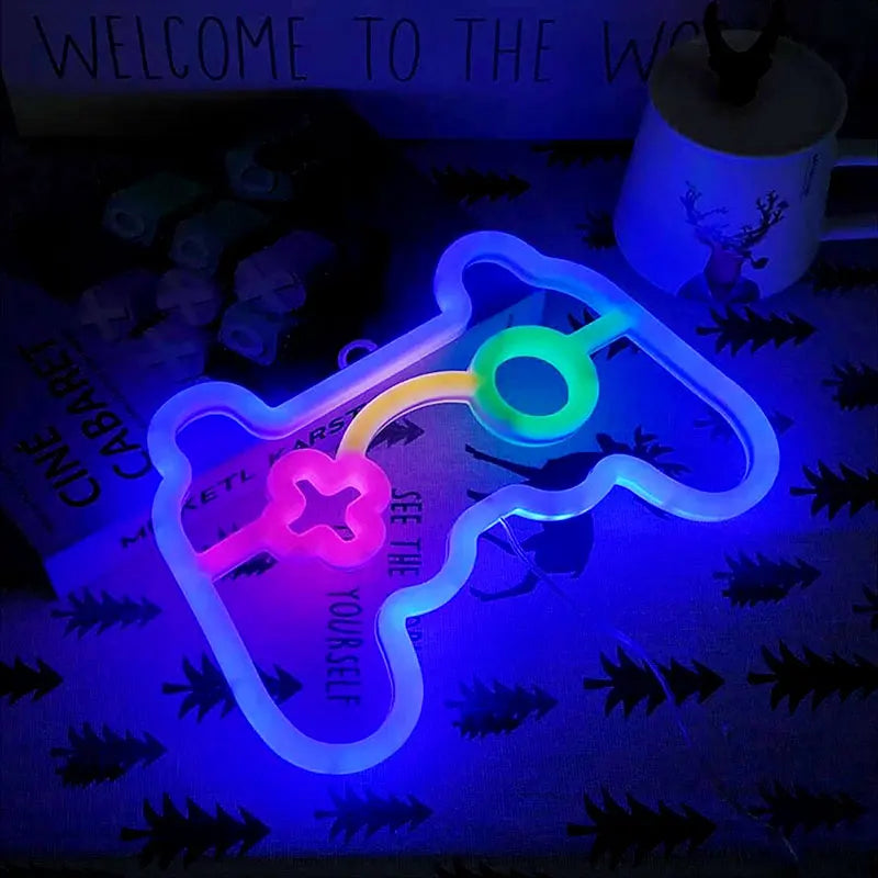 LED Neon Gamepad Wandlicht