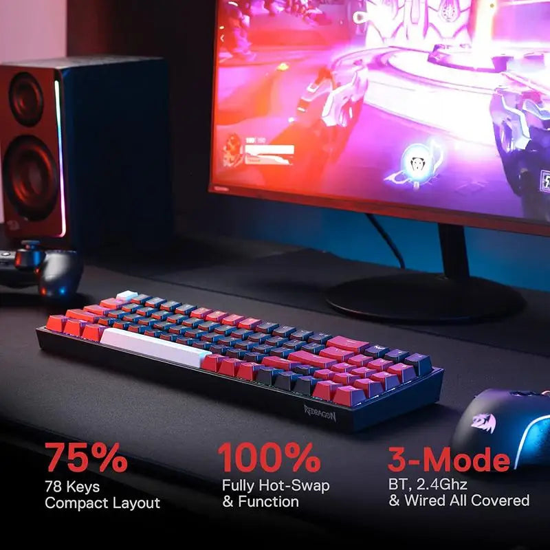 Kompaktes 75% Wireless RGB Gaming-Keyboard (78 Tasten)