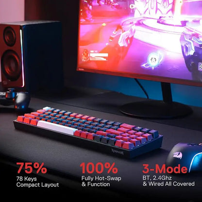 Kompaktes 75% Wireless RGB Gaming-Keyboard (78 Tasten)